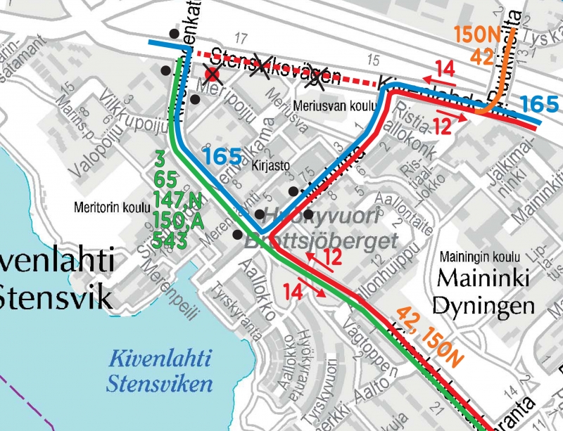 Changes To Bus Routes And Timetables In Kivenlahti From 4 January