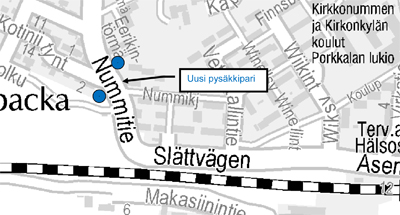 Uusi pysäkkipari Kotiniityntie Kirkkonummen Nummitiellä 10.11.2014