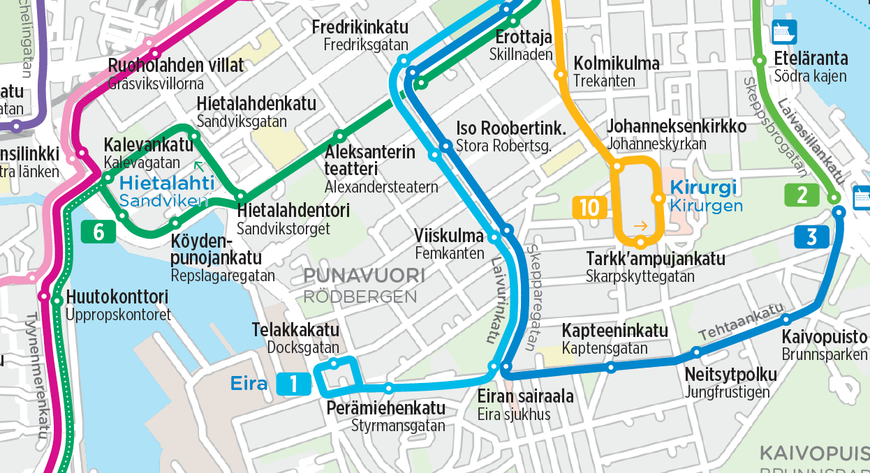 Raitiolinja 1 omalle reitilleen Eiraan 30.9. alkaen