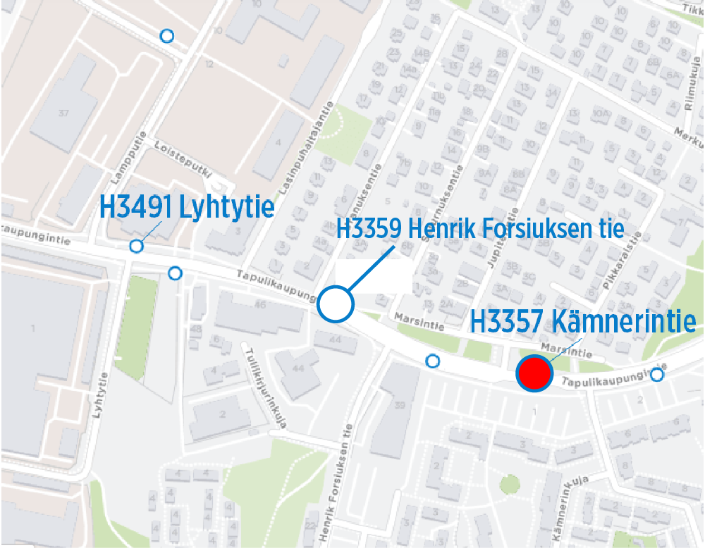 H3357 Kämnerintie poistuu käytöstä 3.7. alkaen