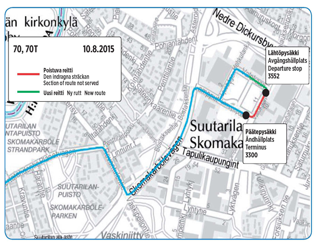 70 ja 70T päätepysäkki