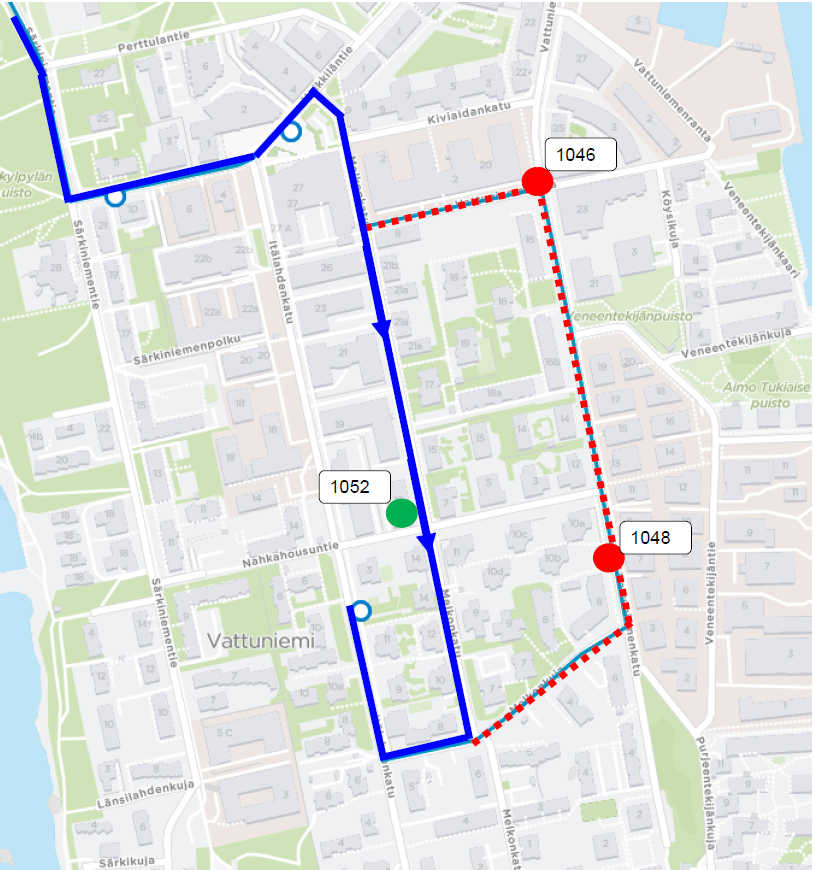 Linjat 21 ja 21B poikkeusreitillä 30.10.-1.11.