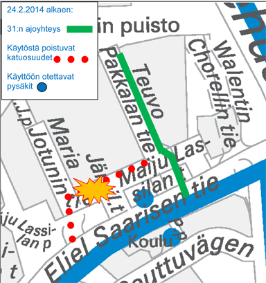 Linjan H31 reittimuutos Haagassa