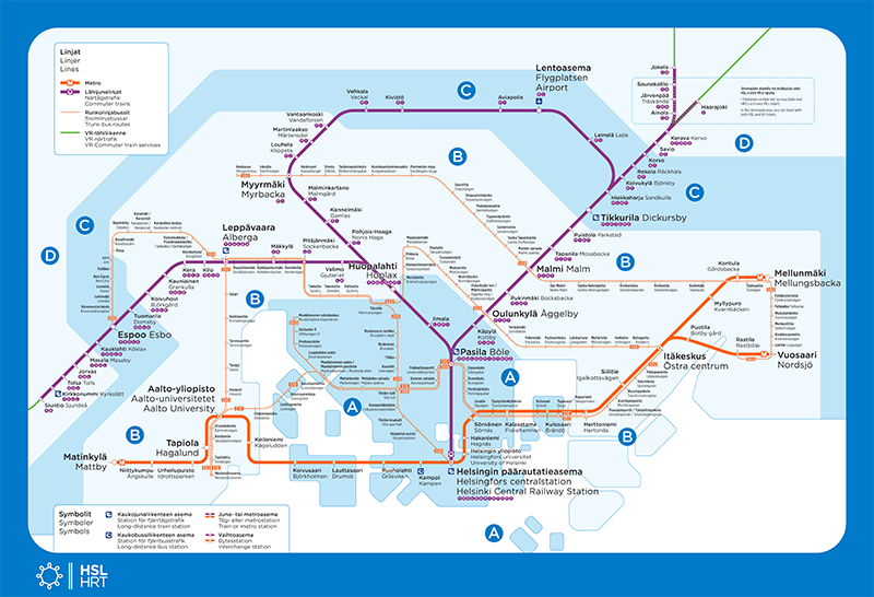 Runkolinjakartta elokuu 2020 alkaen