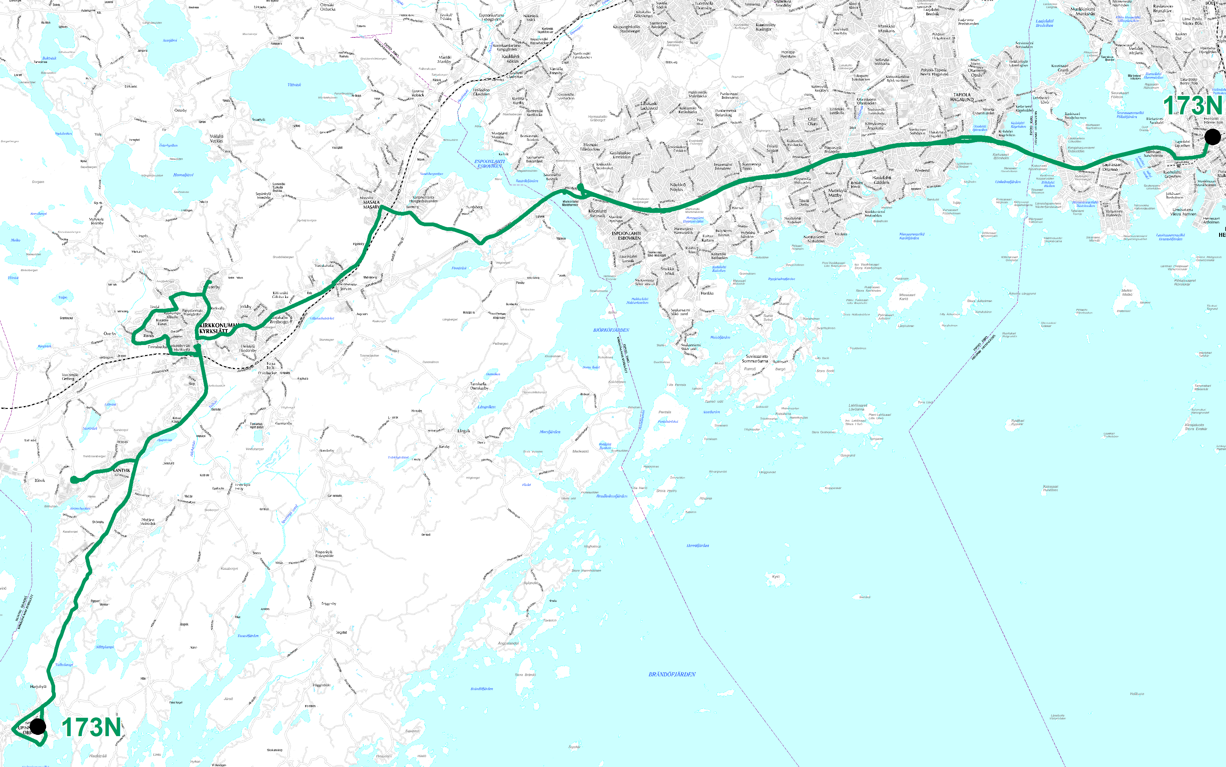 Kirkkonummen yölinja 15.8.2016 alkaen Kirkkonummen yölinja 15.8.2016 alkaen