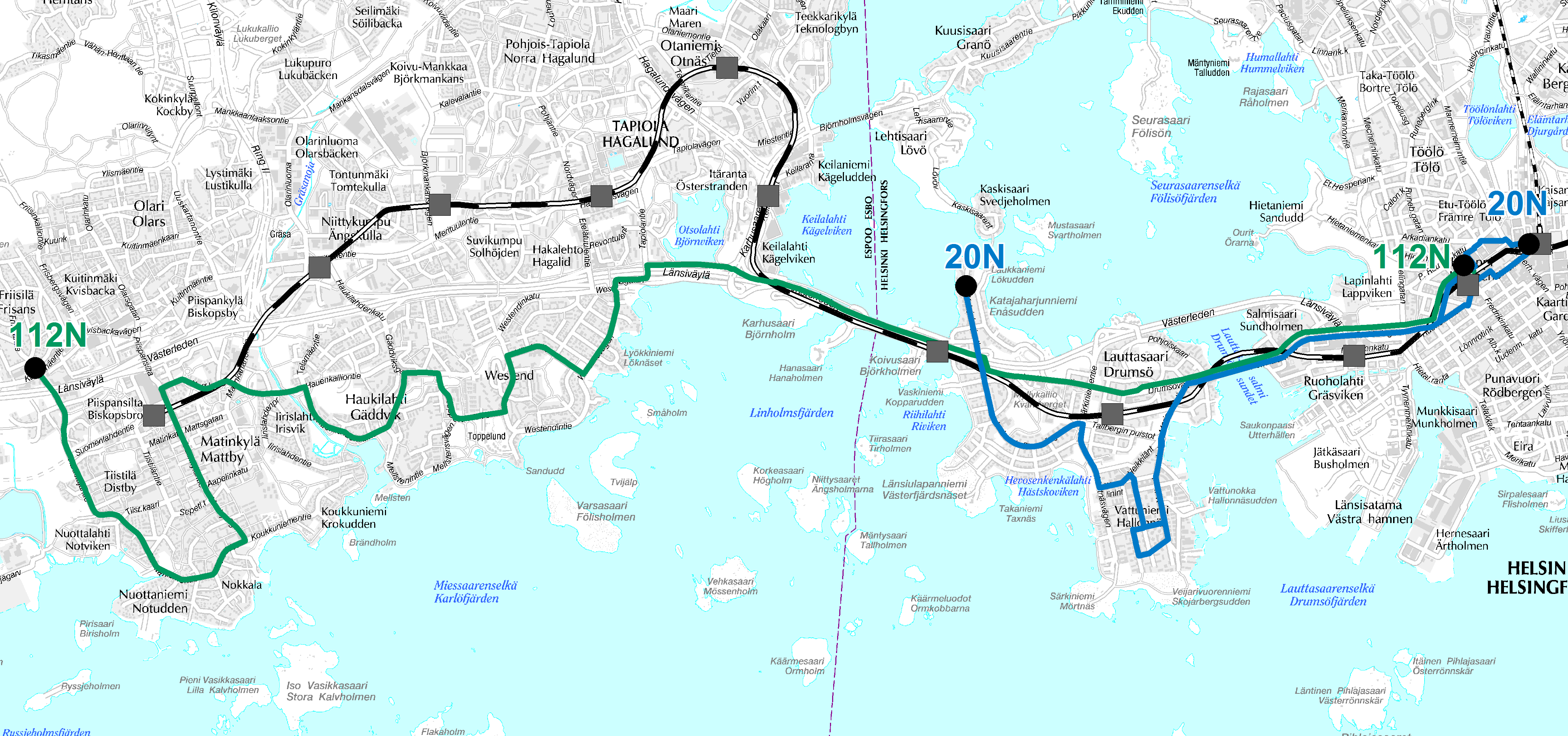 Lauttasaaren yölinjat 15.8.2016 alkaen Lauttasaaren yölinjat 15.8.2016 alkaen
