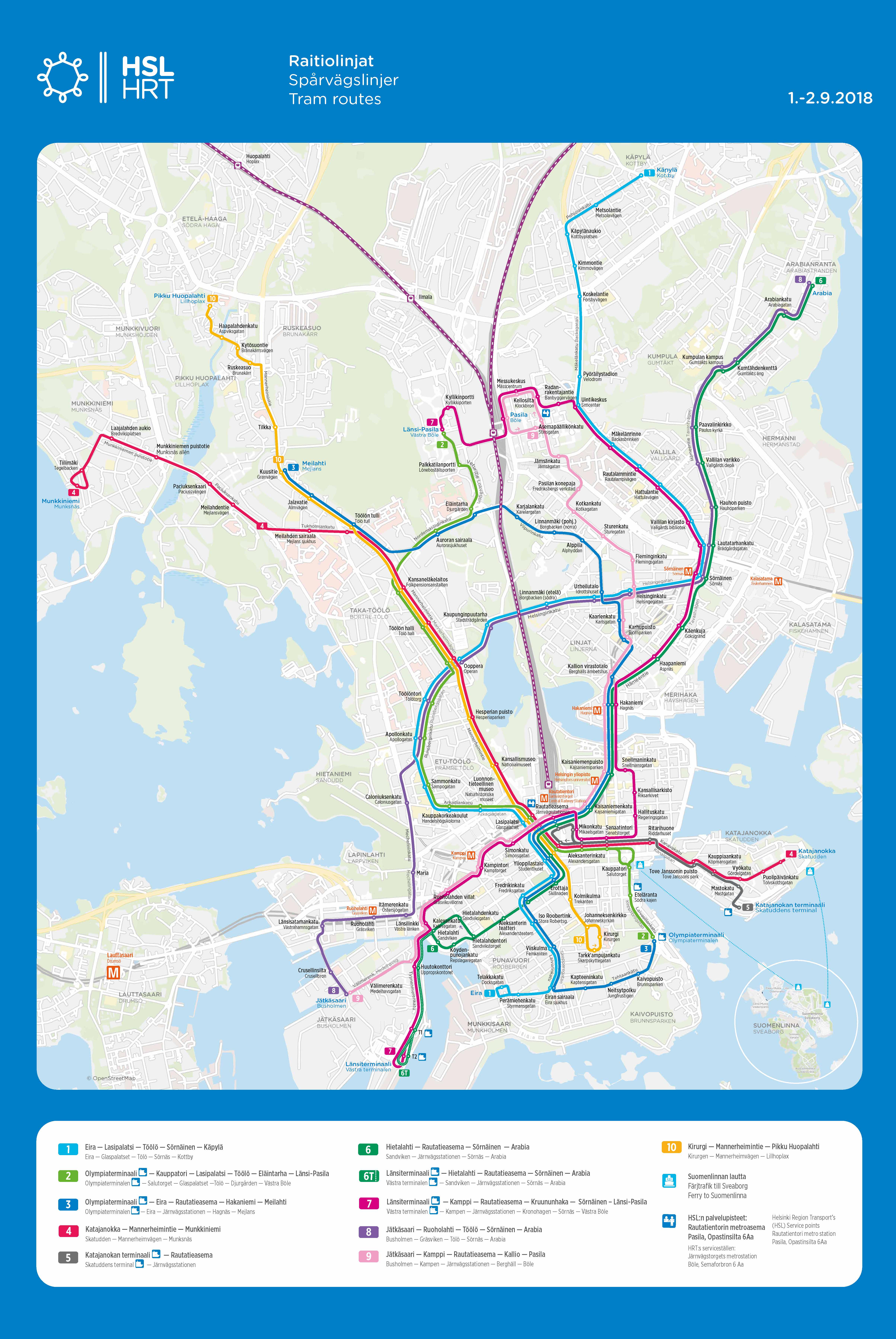 Raitiolinjasto 1.-2.9.2018