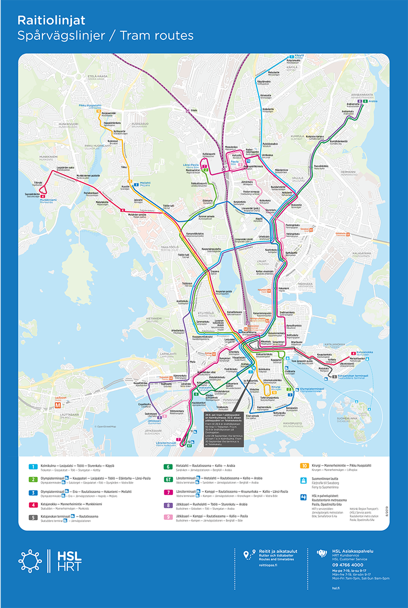 Raitiolinjasto 12.8.2019 alkaen Raitiolinjasto 12.8.2019 alkaen