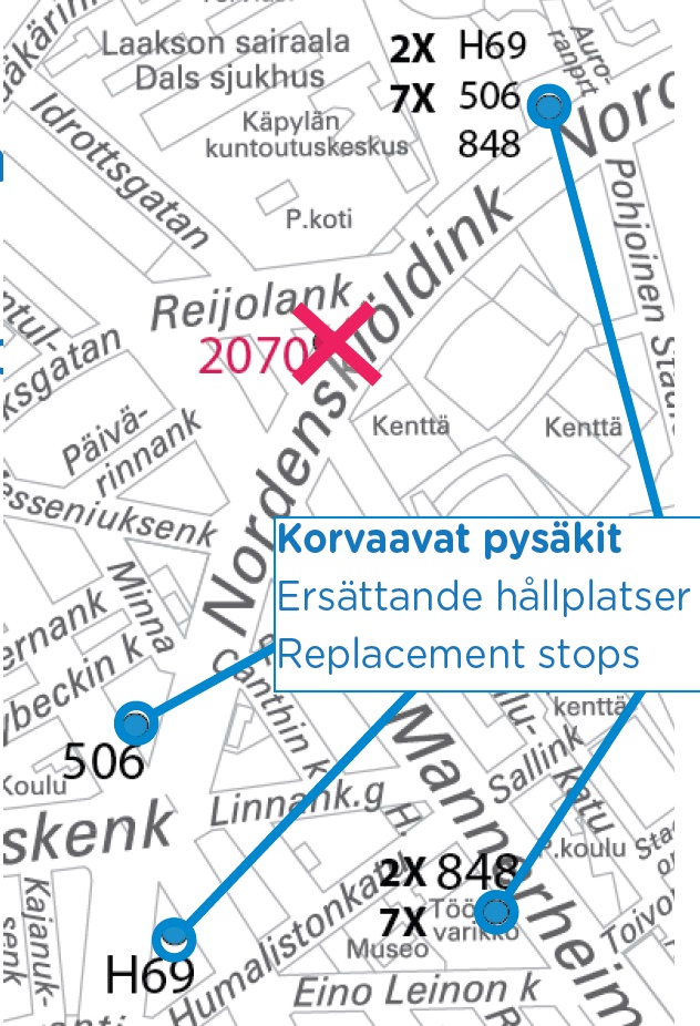 Reijolankatu 2070 poistuu